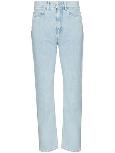 Wandler Daisy Wide Mid Rise Cotton Denim Jeans In Light Blue