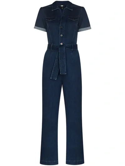 Paige Anessa Short Sleeve Denim Jumpsuit - Jelina In Jensen