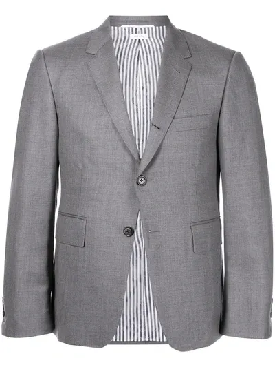 Thom Browne Super 120s Single-breasted Blazer In Grey