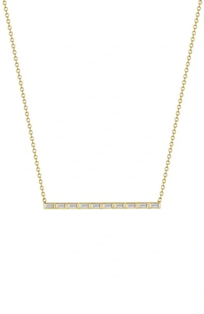 Zoë Chicco Diamond Baguette Bar Pendant Necklace In 14k Yellow Gold