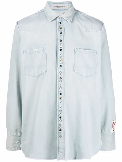 Golden Goose Long Sleeve Cotton Western Shirt In Grey