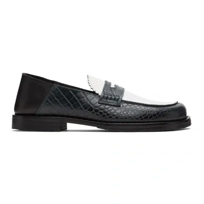 Eytys Blue & White Otello Loafers In Black