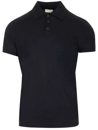 Saint Laurent Black Other Materials Polo Shirt