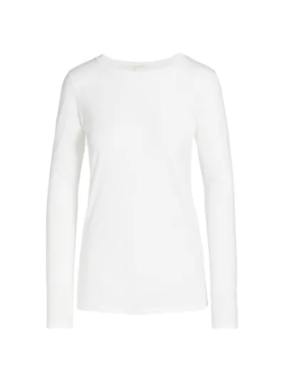 Nili Lotan Fitted Long Sleeve T-shirt In White