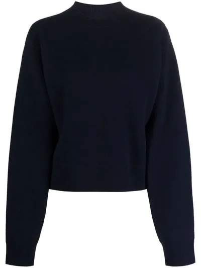 Jil Sander Drop-shoulder Long-sleeve Jumper In Blue