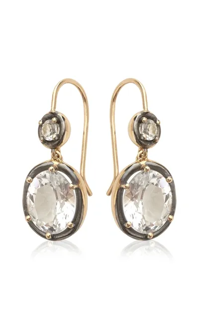 Jamie Wolf 18k Yellow Gold Topaz Earrings In White