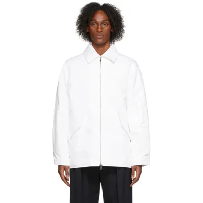 Valentino White Nylon Blouson Jacket In A03 Avorio