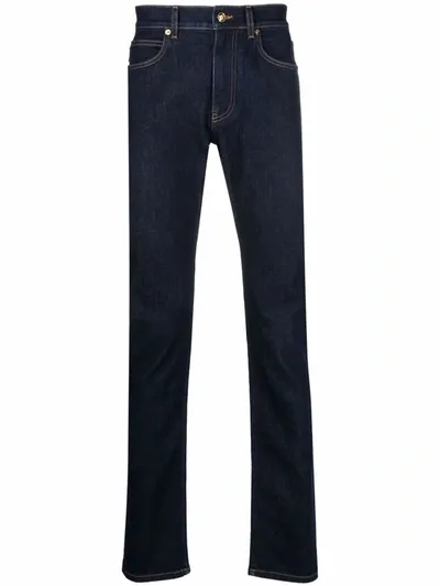 Versace Mid-rise Slim-fit Jeans In Blue