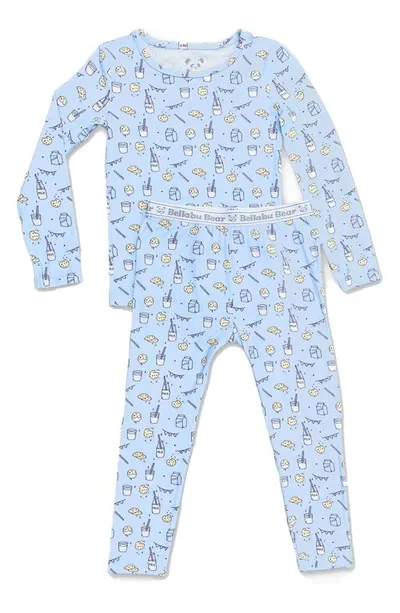 Bellabu Bear Little Kid's & Kid's Two-piece Milk & Cookies Pajama Set In Milk And Cookies