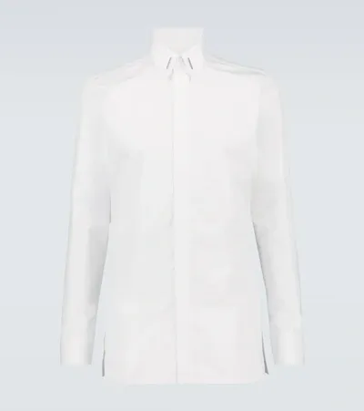 Givenchy Long-sleeved Logo Plaque Shirt In White