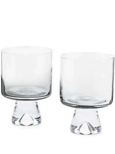 Tom Dixon Grey Tank Lowball Glass Set In Neutrals