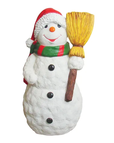 Barcana Live Form Snowman With Scarf, Hat & Broom Outdoor Christmas Decoration, 48"