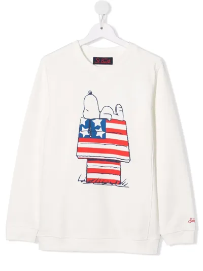 Mc2 Saint Barth Kids' Snoopy-print Sweatshirt In White