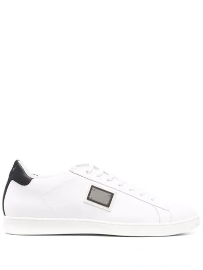 Philipp Plein Leather Low-top Sneakers In White