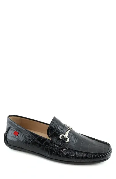 Marc Joseph New York Wall Street Driving Shoe In Black Croco