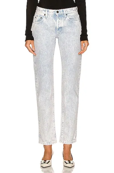 Saint Laurent New Low Waist Jean Blue Marble Pink In Azzurro