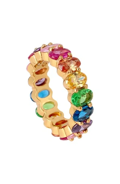 Kurt Geiger Rainbow Crystal Band Ring In Multi