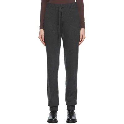 House Of Dagmar Grey Loana Knitted Trousers In Dark Grey Melange