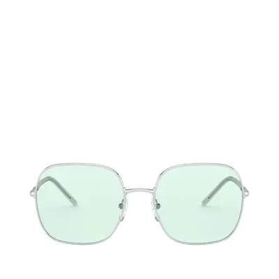 Prada Pr 67xs Silver Sunglasses In Green,silver Tone