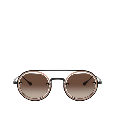 Giorgio Armani Ar6085 Matte Black / Bronze Sunglasses In Brown Gradient