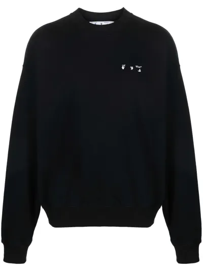 Off-white Back Print Crew Neck Sweatshirt In Black