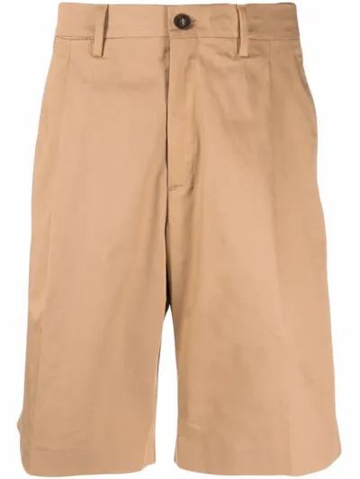 Golden Goose Pressed-crease Cotton Chino Shorts In Brown