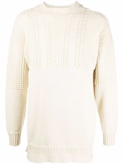 Maison Margiela Knitted Wool Jumper In Beige