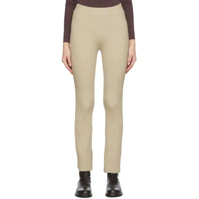 House Of Dagmar Beige Shiloh Split Hem Leggings In 272 Nocciola