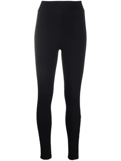 Philipp Plein Logo-print Jersey Leggings In Black