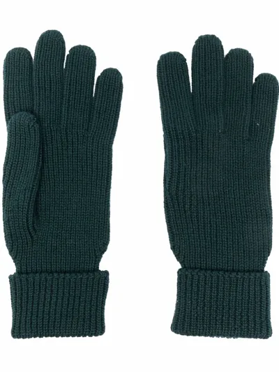 Woolrich Ribbed-knit Gloves In Green