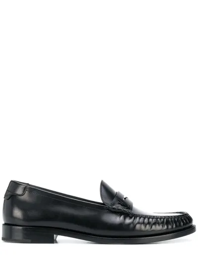 Saint Laurent Calfskin Loafers In Black