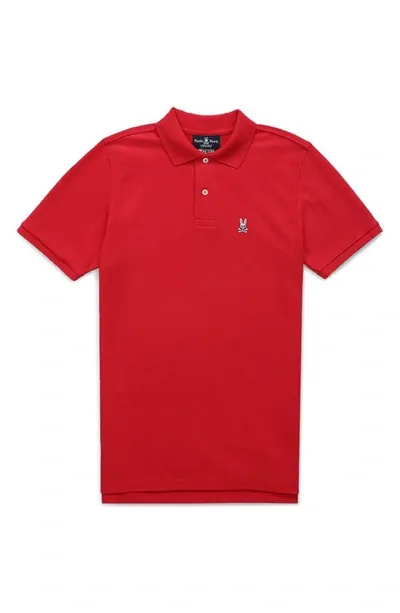 Psycho Bunny Classic Pima Cotton Polo In Brilliant Red