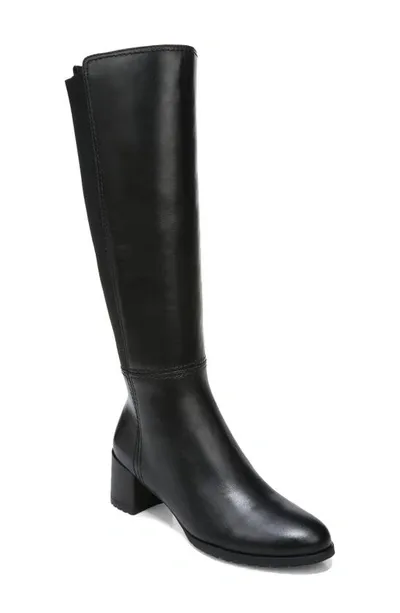 Naturalizer Brent Womens Leather Wide Calf Knee-high Boots In Black Faux Leather