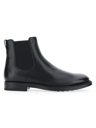 Tod's Embossed Leather Chelsea Boots In Black