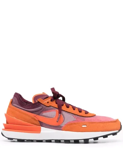 Nike Waffle One Sneakers In Dark Beetroot/orange-red