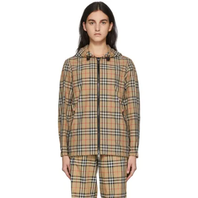 Burberry Reversible Vintage Check Jacket In Archive Beige Check