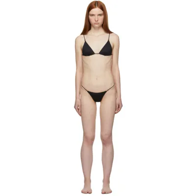 Stella Mccartney Black Sculpted Plunge Bikini In 001 Black