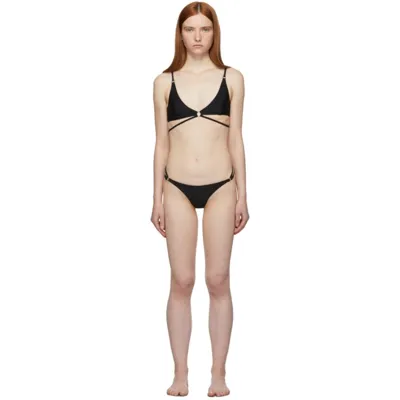 Stella Mccartney Black Double Strap Bikini In 001 Black