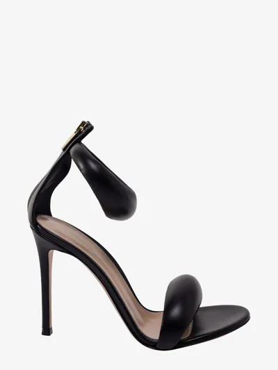 Gianvito Rossi Bijoux 105mm Puffy Napa Ankle-cuff High-heel Sandals In Black