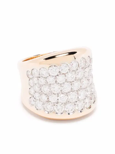 Leo Pizzo 18kt Rose Gold Diamond Pavé Ring In Red