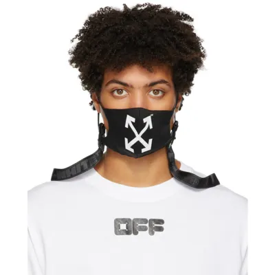 Off-white Mundschutz Mit Arrows-motiv In Black White