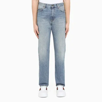 Gucci Blue Jeans With Clamp Detailing