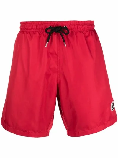 Philipp Plein Hexagon Logo Swimming Shorts In Red