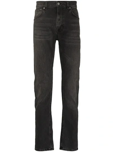 Nudie Jeans Black Lean Dean Slim Tapered Jeans