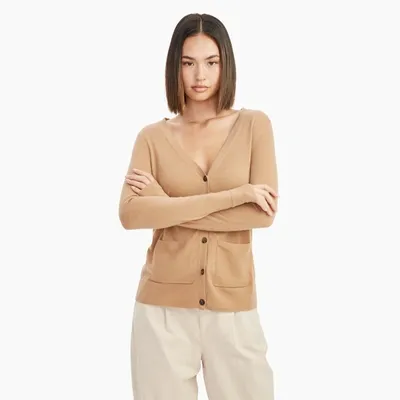 Naadam Fancy Cashmere Cardigan In Camel