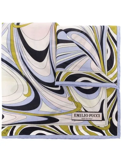 Emilio Pucci Onde-print Square Scarf In Nude