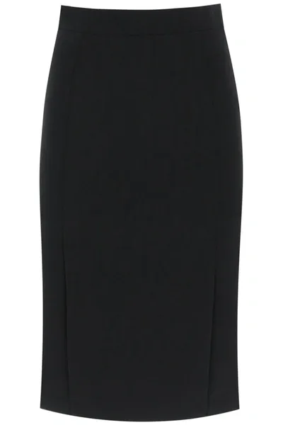 Moschino Crepe Pencil Skirt In Black