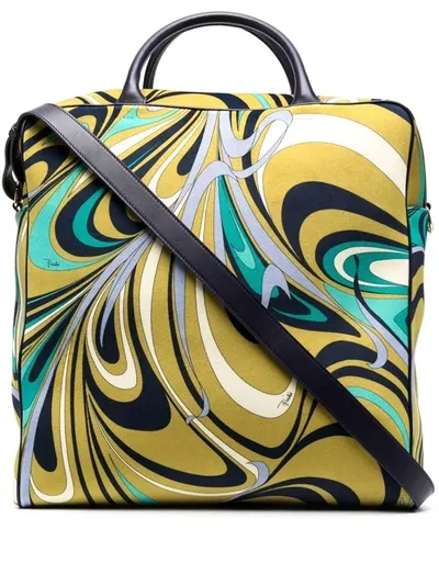 Emilio Pucci Onde-print Tote Bag In Green