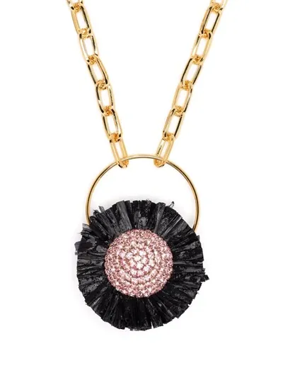 La Doublej Saturn Floral-applique Necklace In Gold