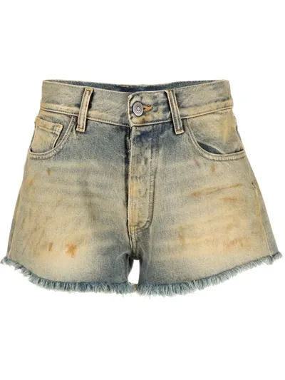 Maison Margiela Blue Raw Edge Denim Shorts